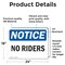 Signmission No Riders, 24 in W x Rectangle, Vinyl Decal OS-2PACK-NS-D-1824-L-14781 - alternate 3